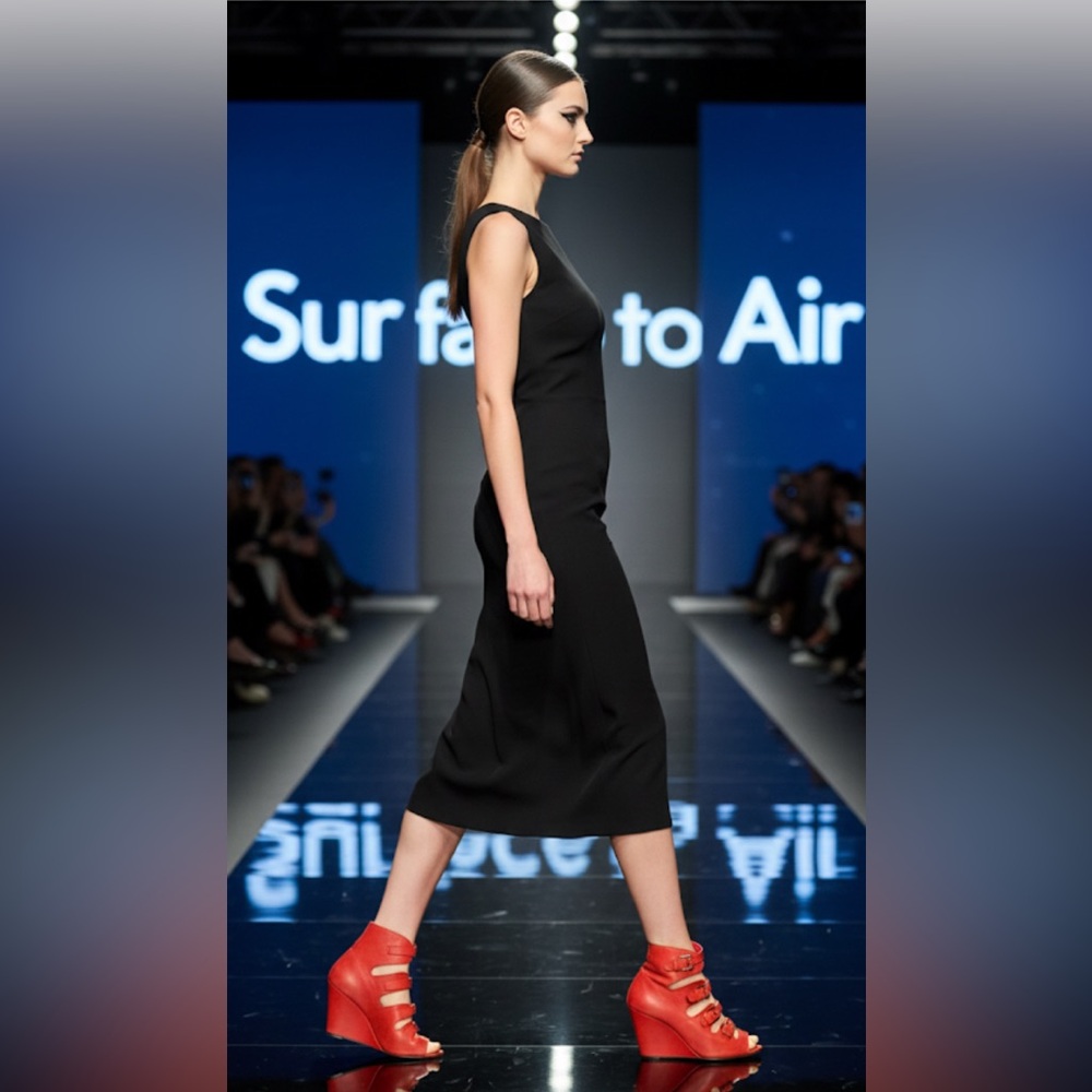 Authentic Surface To Air red leather designer wedge sandals sz 7 Euro 37